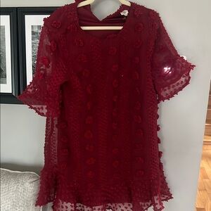 Entro Red Textured Dress